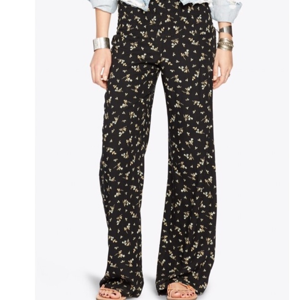 Wide Leg Ditsy Floral Print Lounge Pants